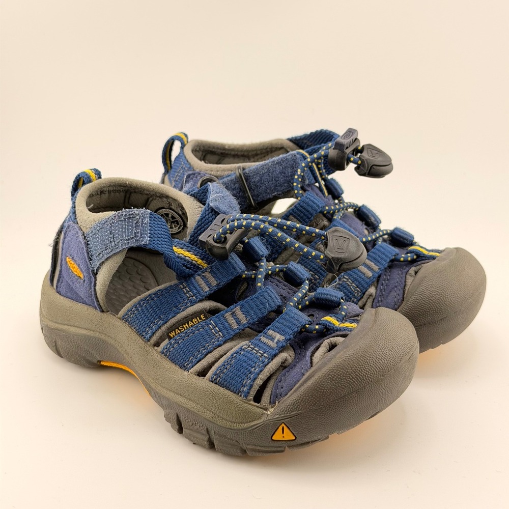 KEEN Newport H2 Kids Blue Yellow Washable Water Hiking Sandals 8 US shoes